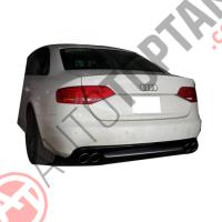 Audi A4 B8 Makyajsız 2008 - 2012 S4 Arka Tampon Eki - Difüzör ( Plastik)